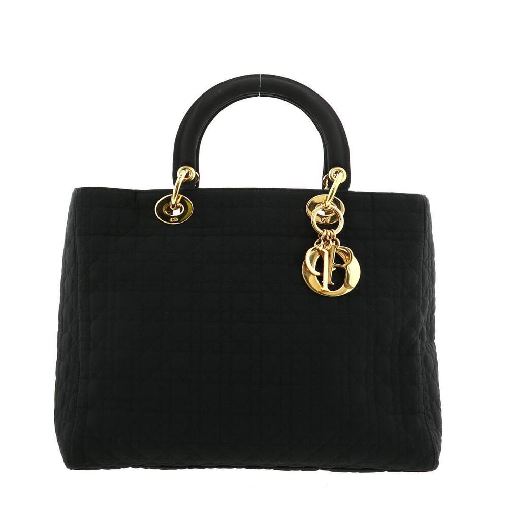 CHRISTIAN DIOR Lady Cannage Tote Bag Black